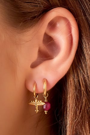 Boucles d'oreilles avec breloque avion Argenté Acier inoxydable h5 Image4